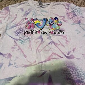 Medium Gildan dry blend T-shirt. Custom printed shirt. Tie dye printed shirt